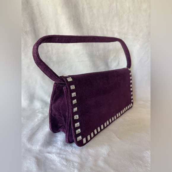 Victoria Secret Purple Velvet Dress Handbag or Clutch Designer - Picture 4 of 12